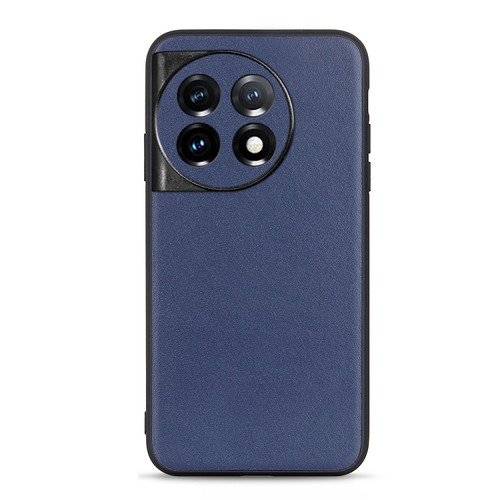 OnePlus 11 5G Lambskin Texture Genuine Leather Phone Case - Blue