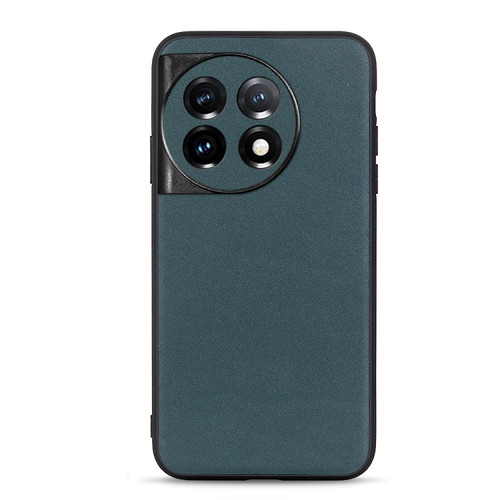 OnePlus 11 5G Lambskin Texture Genuine Leather Phone Case - Green