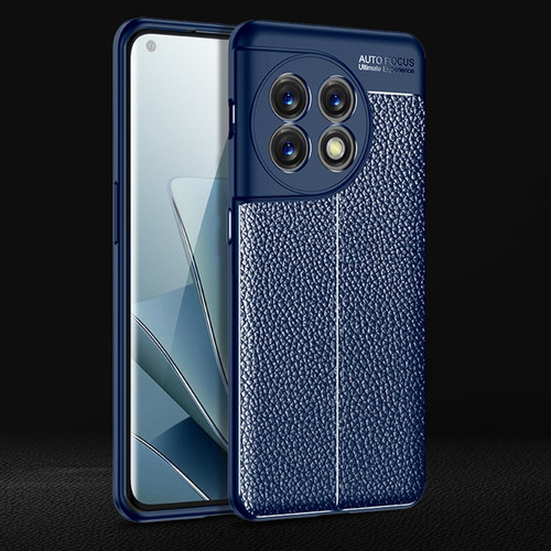 OnePlus 11 5G Litchi Texture Shockproof TPU Phone Case - Blue