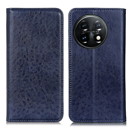 OnePlus 11 5G Magnetic Crazy Horse Texture Leather Phone Case - Blue