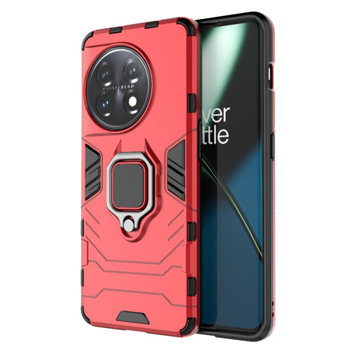 OnePlus 11 5G Magnetic Ring Holder PC + TPU Phone Case - Red