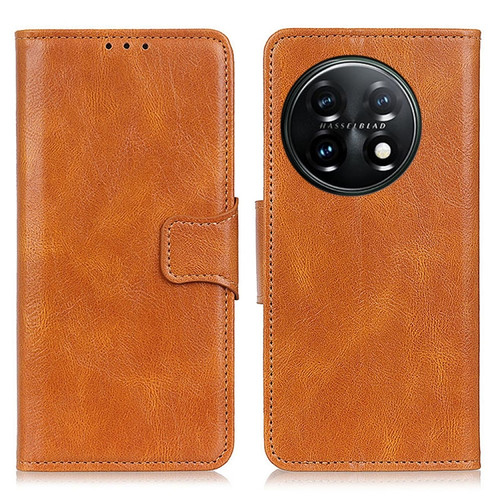 OnePlus 11 5G Mirren Crazy Horse Texture Leather Phone Case - Brown