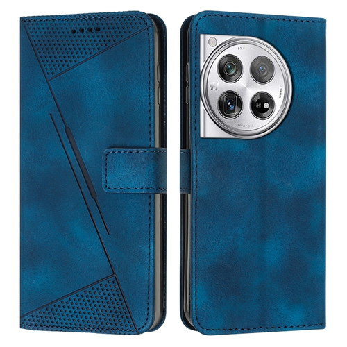 OnePlus 12 Dream Triangle Leather Phone Case with Lanyard - Blue