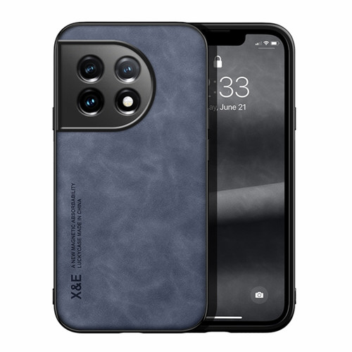OnePlus Ace 2 Lamba Skin Feel Magnetic Leather Phone Case - Blue