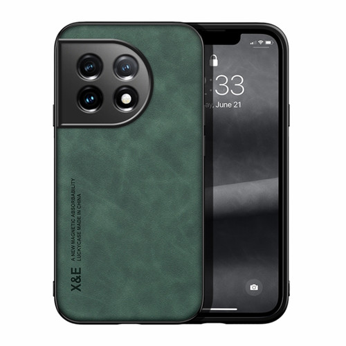 OnePlus Ace 2 Lamba Skin Feel Magnetic Leather Phone Case - Green