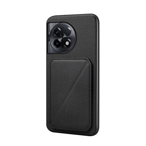 OnePlus Ace 2 Pro D04 Calf Texture Dual Card Slot Holder Phone Case - Black