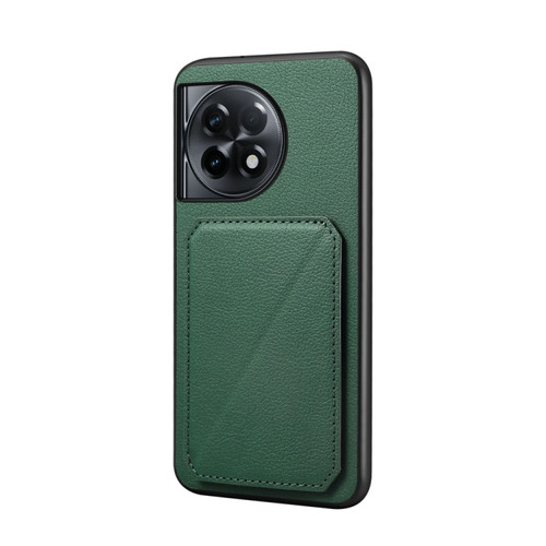 OnePlus Ace 2 Pro D04 Calf Texture Dual Card Slot Holder Phone Case - Green