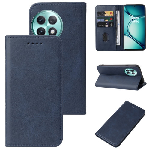 OnePlus Ace 2 Pro Magnetic Closure Leather Phone Case - Blue