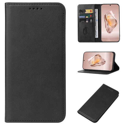 OnePlus Ace 3 / 12R Magnetic Closure Leather Phone Case - Black