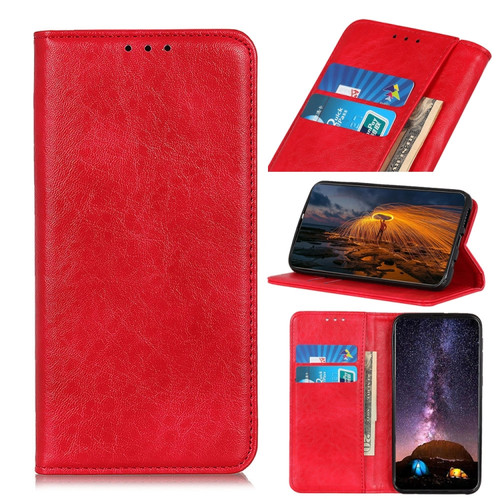 OnePlus Ace Pro / 10T Magnetic Crazy Horse Texture Horizontal Flip Leather Phone Case - Red