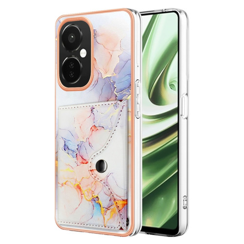 OnePlus CE 3 Lite 5G / Nord N30 Marble Pattern IMD Card Slot Phone Case - Galaxy Marble White