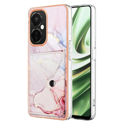 OnePlus CE 3 Lite 5G / Nord N30 Marble Pattern IMD Card Slot Phone Case - Rose Gold