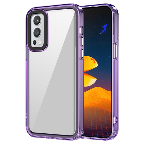 OnePlus Nord 2 5G Transparent Acrylic + TPU Shockproof Phone Case - Transparent Purple