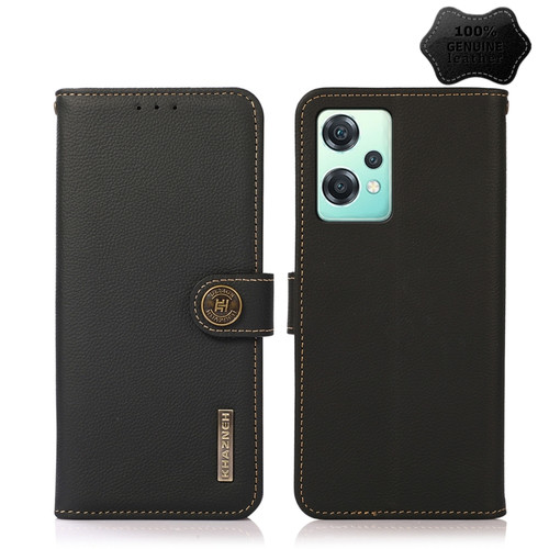 OnePlus Nord CE 2 Lite 5G KHAZNEH Custer Genuine Leather RFID Phone Case - Black