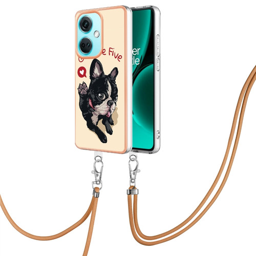 OnePlus Nord CE3 Electroplating Dual-side IMD Phone Case with Lanyard - Lucky Dog