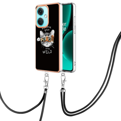 OnePlus Nord CE3 Electroplating Dual-side IMD Phone Case with Lanyard - Natural Growth