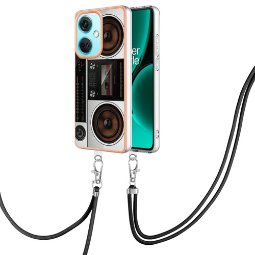 OnePlus Nord CE3 Electroplating Dual-side IMD Phone Case with Lanyard - Retro Radio