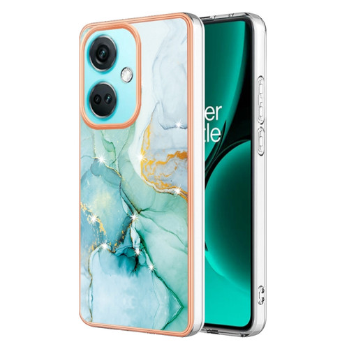 OnePlus Nord CE3 Electroplating Marble Dual-side IMD Phone Case - Green 003