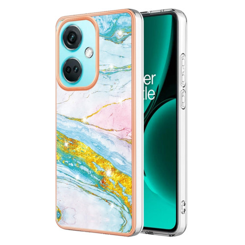 OnePlus Nord CE3 Electroplating Marble Dual-side IMD Phone Case - Green 004