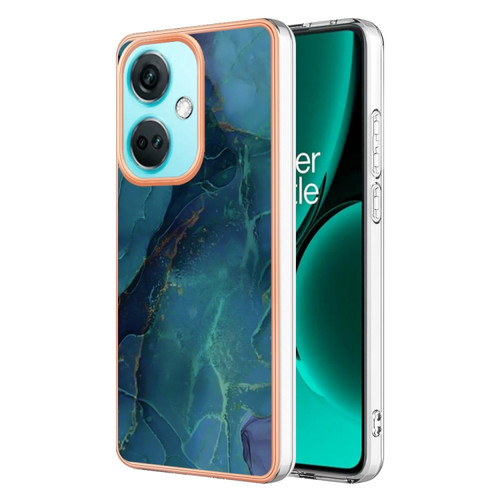 OnePlus Nord CE3 Electroplating Marble Dual-side IMD Phone Case - Green 017