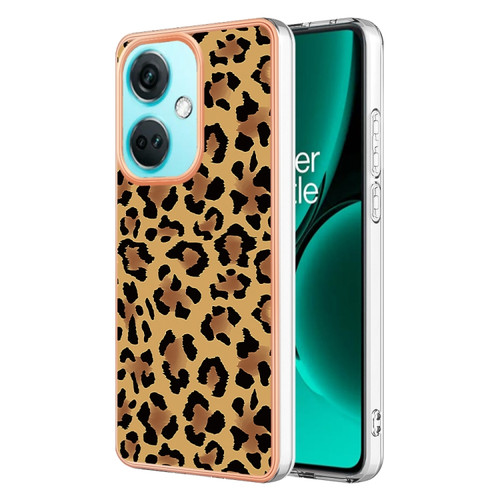 OnePlus Nord CE3 Electroplating Marble Dual-side IMD Phone Case - Leopard Print