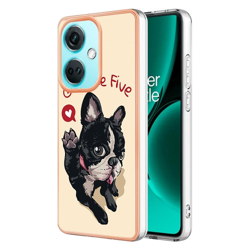 OnePlus Nord CE3 Electroplating Marble Dual-side IMD Phone Case - Lucky Dog