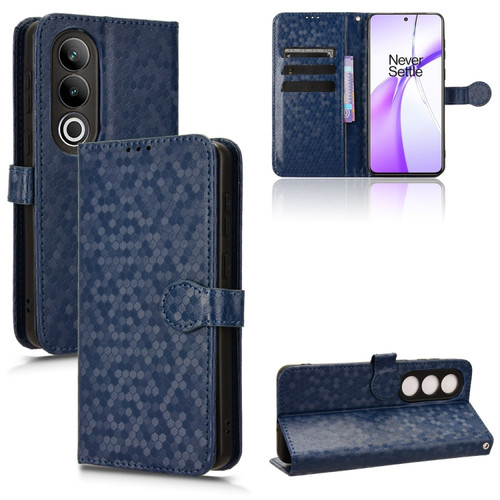 OnePlus Nord CE4 5G Global Honeycomb Dot Texture Leather Phone Case - Blue