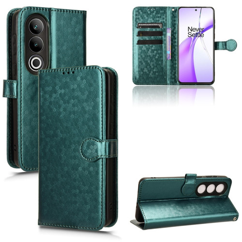 OnePlus Nord CE4 5G Global Honeycomb Dot Texture Leather Phone Case - Green