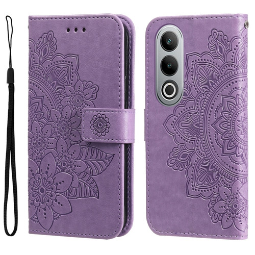 OnePlus Nord CE4 7-petal Flowers Embossing Leather Phone Case - Light Purple