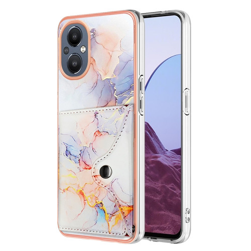 OnePlus Nord N20 5G Marble Pattern IMD Card Slot Phone Case - Galaxy Marble White