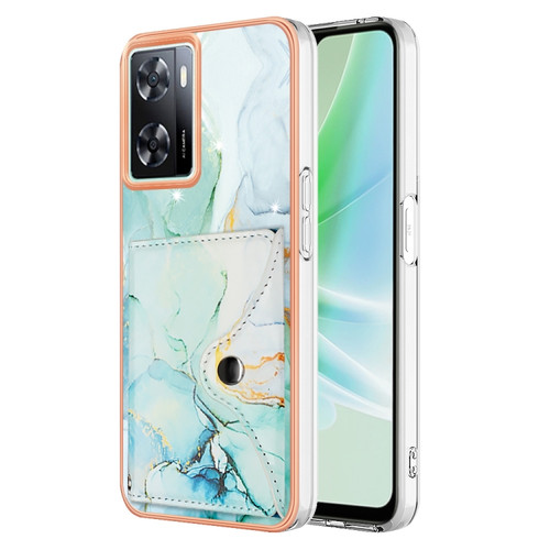 OnePlus Nord N300 Marble Pattern IMD Card Slot Phone Case - Green