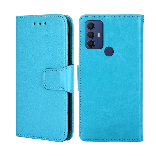 TCL 30 SE/306/305 / Sharp Aqous V6/V6 Plus Crystal Texture Leather Phone Case - Sky Blue