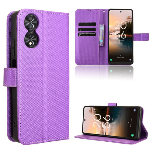 TCL 40 NxtPaper 4G Diamond Texture Leather Phone Case - Purple