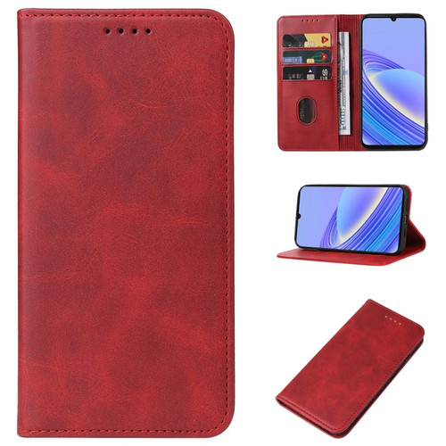 TCL 40 SE Magnetic Closure Leather Phone Case - Red