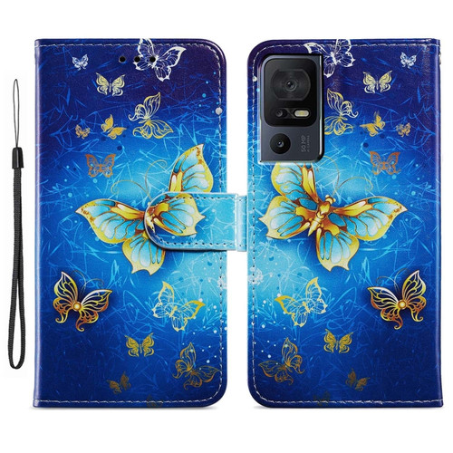 TCL 40 SE Painted Pattern Horizontal Flip Leather Phone Case - Butterfly