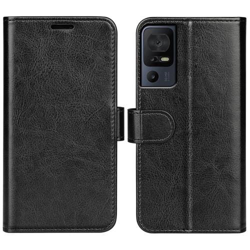 TCL 40 SE R64 Texture Horizontal Flip Leather Phone Case - Black
