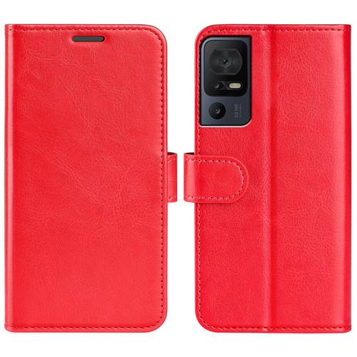 TCL 40 SE R64 Texture Horizontal Flip Leather Phone Case - Red