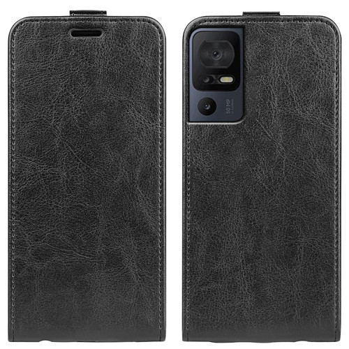 TCL 40 SE R64 Texture Vertical Flip Leather Phone Case - Black