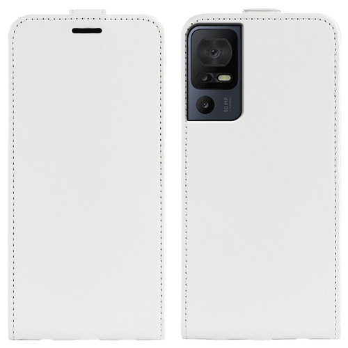 TCL 40 SE R64 Texture Vertical Flip Leather Phone Case - White