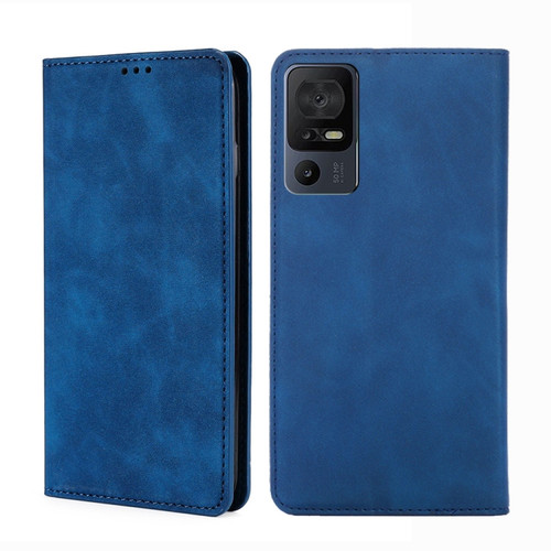 TCL 40 SE Skin Feel Magnetic Horizontal Flip Leather Phone Case - Blue