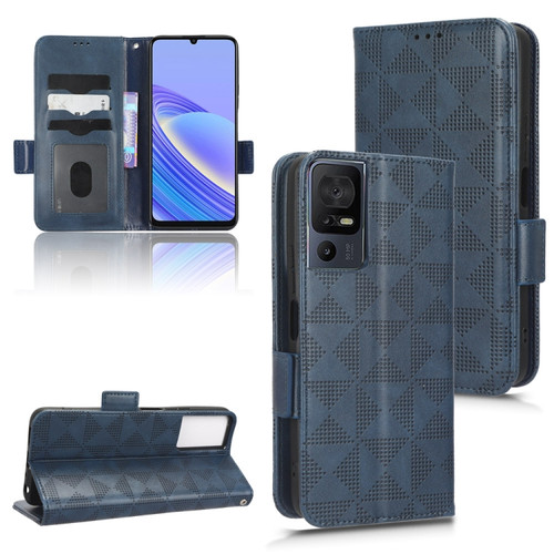 TCL 40 SE Symmetrical Triangle Leather Phone Case - Blue