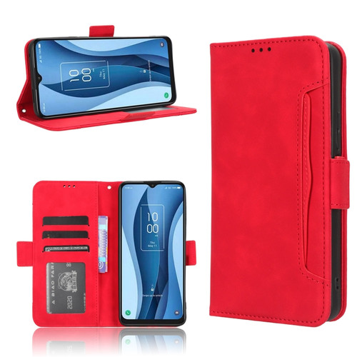 TCL 40 XE 5G / 40 NxtPaper 5G Skin Feel Calf Texture Card Slots Leather Phone Case - Red