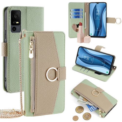 TCL 40 XE 5G / 40 X 5G T601D Crossbody Litchi Texture Leather Phone Case - Green