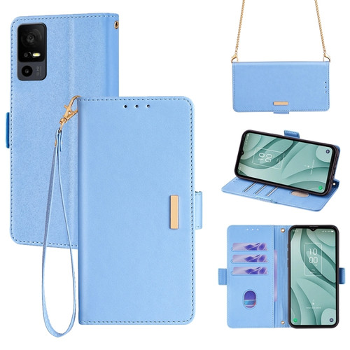 TCL 40 XE 5G / 40X 5G / T601D Crossbody Chain Leather Phone Case - Blue