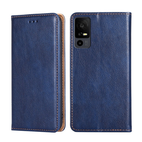 TCL 40 XE 5G / 40X 5G T601D Gloss Oil Solid Color Magnetic Leather Phone Case - Blue
