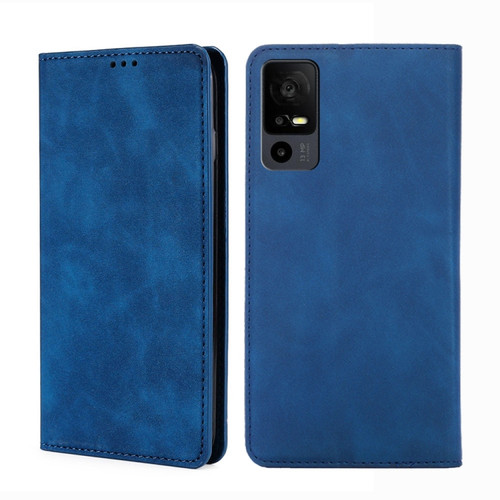 TCL 40 XE 5G / 40X 5G T601D Skin Feel Magnetic Leather Phone Case - Blue