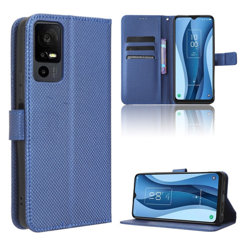 TCL 40 XE 5G Diamond Texture Leather Phone Case - Blue