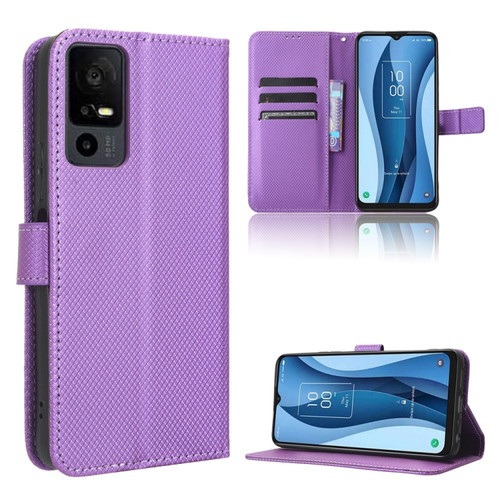 TCL 40 XE 5G Diamond Texture Leather Phone Case - Purple