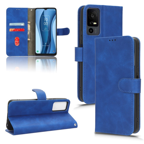 TCL 40 XE 5G Skin Feel Magnetic Flip Leather Phone Case - Blue