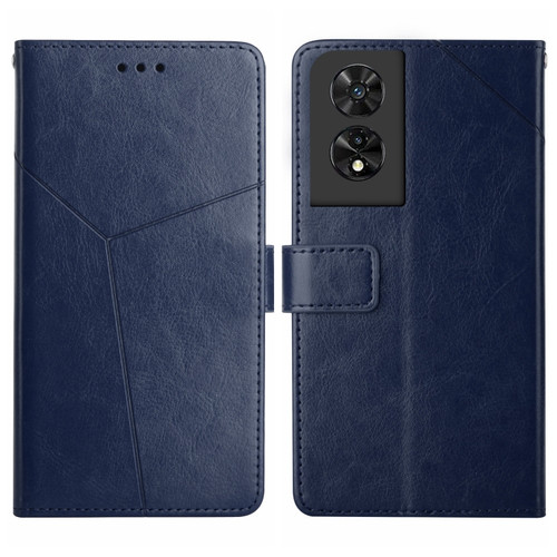 TCL 50 SE/40 NxtPaper 4G Y-shaped Pattern Flip Leather Phone Case - Blue